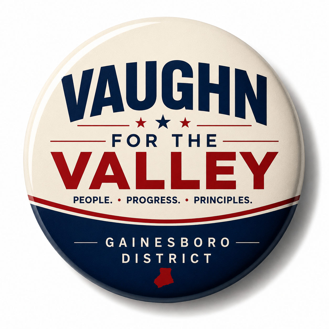 Vaughn for the Valley campaign button